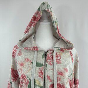 Guilty boho floral light grey zip hoodie – Small